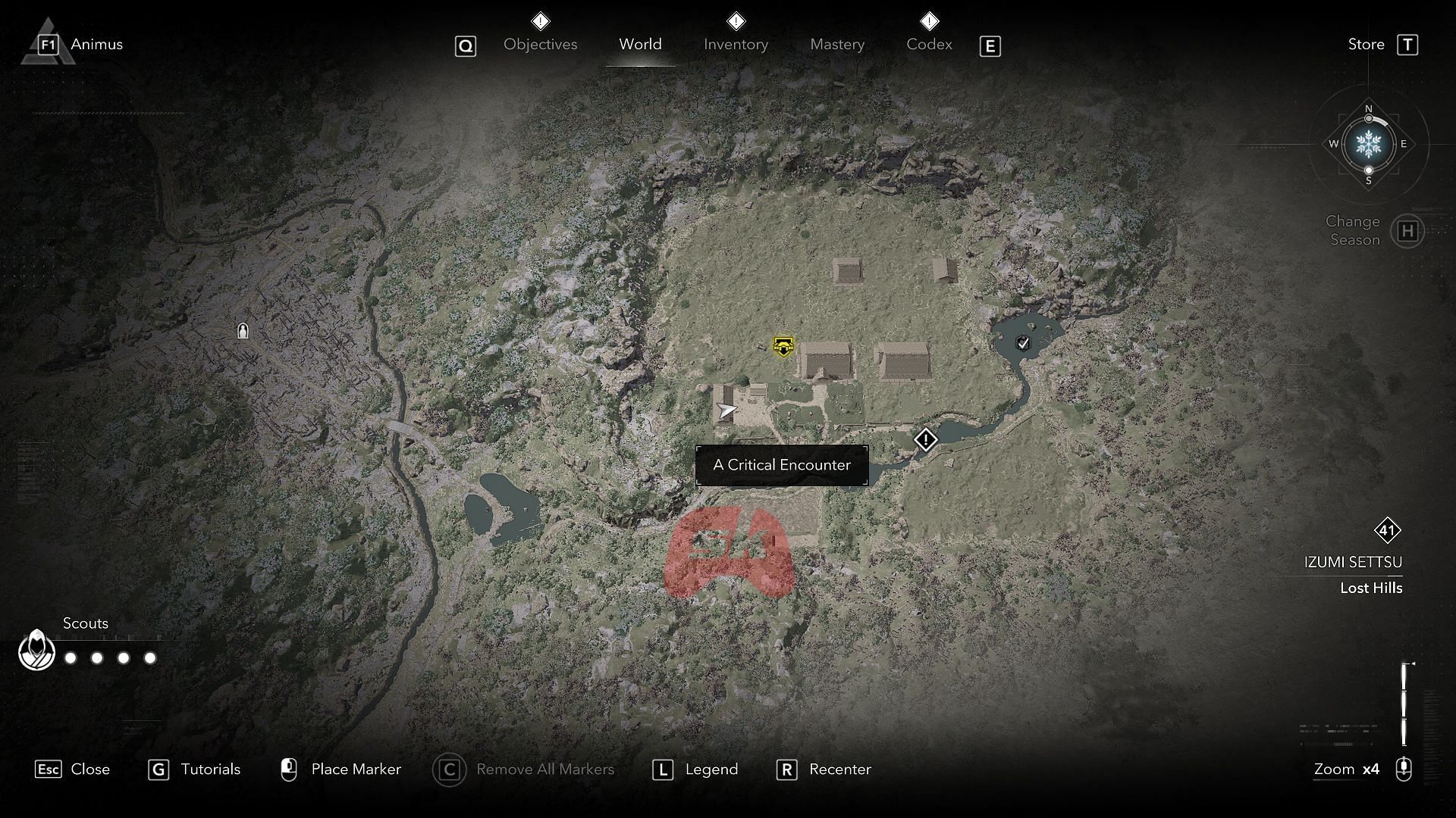 A Critical Encounter quest location on the map (Image via Sportskeeda Gaming // Ubisoft)